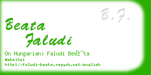 beata faludi business card